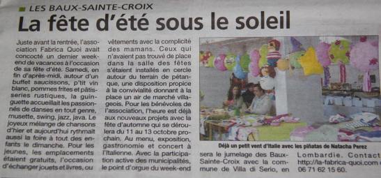article la fabrica quoi eure info septembre 2013