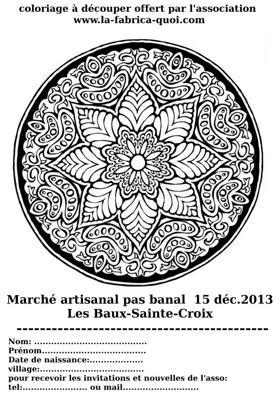 coloriage  Noel 6 marché artisanal 2013 La fabrica quoi 