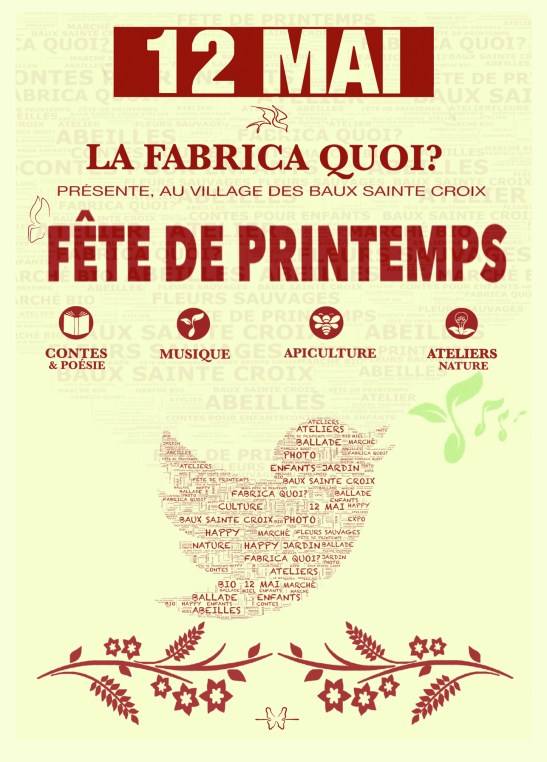 flyer fete de printemps les baux sainte croix la fabrica quoi